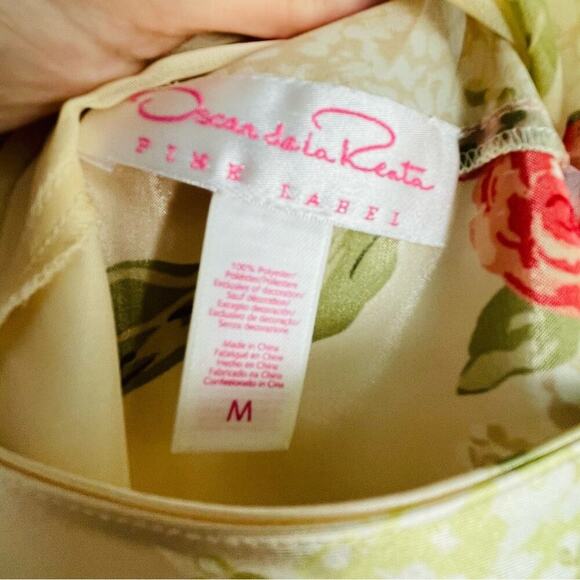 Oscar de la Renta Cream Floral Chemise - Picture 7 of 9